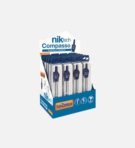 48NIK005 Compasso in metallo cromato NikOffice